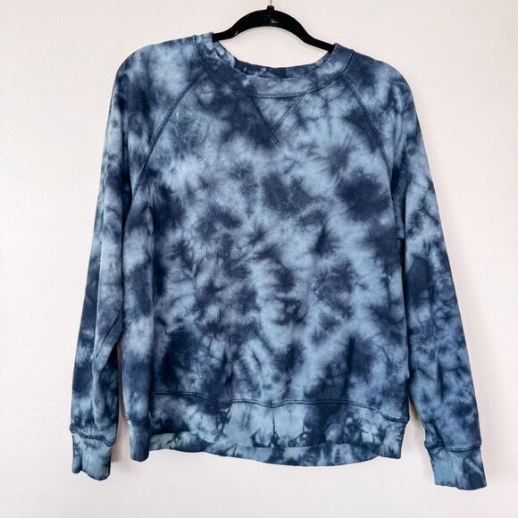 Old Navy Blue Tie Dye Long Sleeve Crewneck Sweater Size Medium - Picture 2 of 5